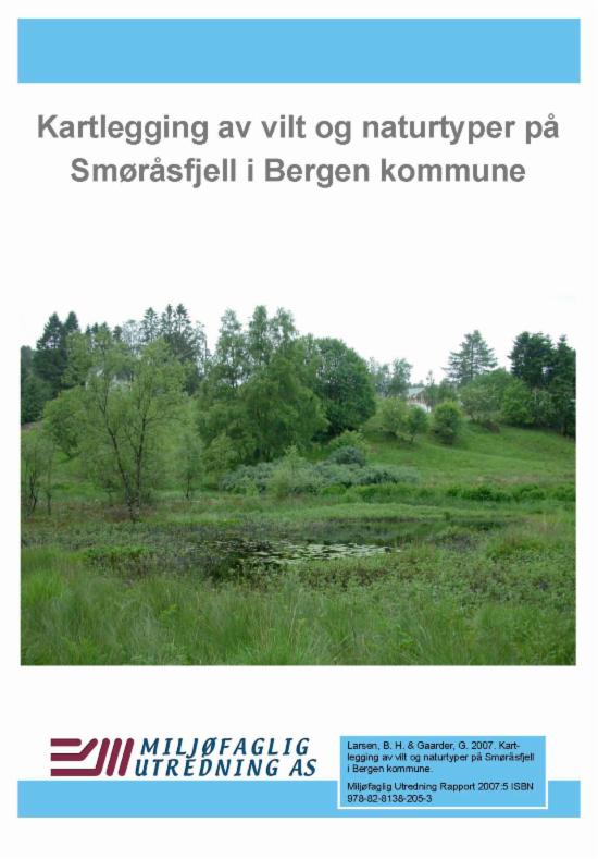 Kartlegging av vilt og naturtyper på Smøråsfjell 2007